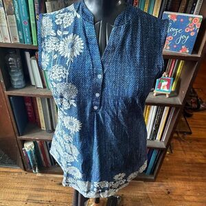 Lily by Firmiana watercolor Daisy sleeveless L tunic